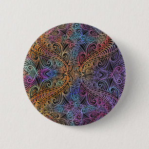Rainbow Kaleidoscope Mandala 6 Cm Round Badge