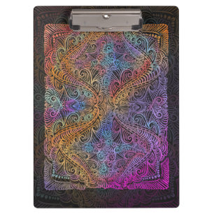 Rainbow Kaleidoscope Mandala Clipboard