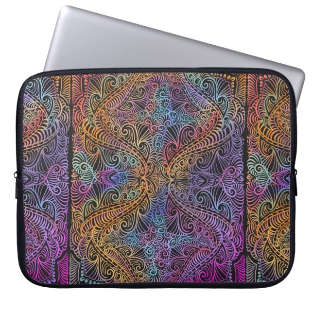 Rainbow Kaleidoscope Mandala Laptop Sleeve (Front)