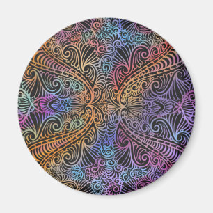 Rainbow Kaleidoscope Mandala Magnet