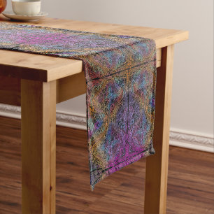 Rainbow Kaleidoscope Mandala Short Table Runner
