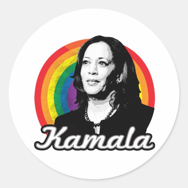Rainbow Kamala Classic Round Sticker (Front)