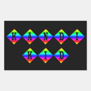 Rainbow Kandi Kid Rectangular Sticker