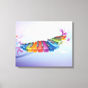 Rainbow Keyboard Music Surreal Fantasy Canvas Print
