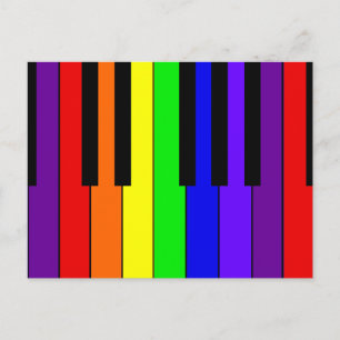 Rainbow Keyboard Postcard