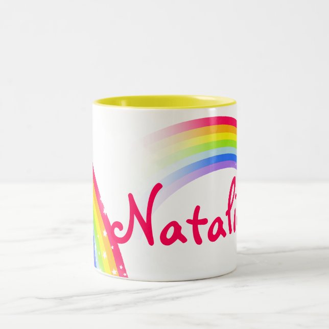 Rainbow kids 7 letter name mug (Center)
