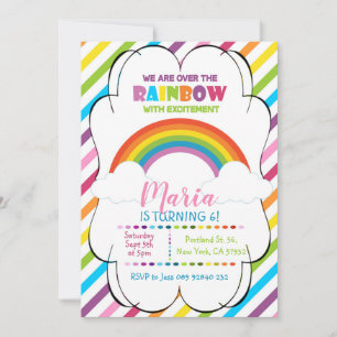 Rainbow Kids Birthday Invitation 