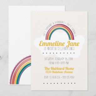 Rainbow Kids Birthday Party Invitation