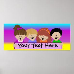 Rainbow Kids Daycare Banner Poster