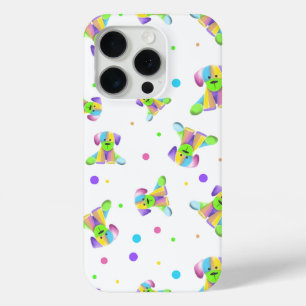 rainbow kids dog puppy polka dot bright fun colour iPhone 15 pro case