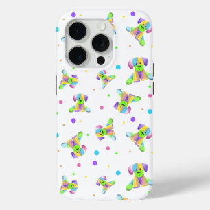 rainbow kids dog puppy polka dot bright fun colour iPhone 15 pro case