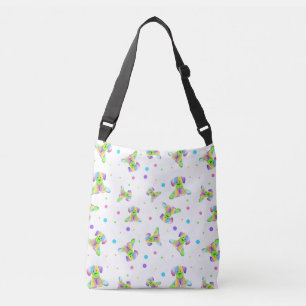 rainbow kids dog puppy polka dot bright fun colour crossbody bag
