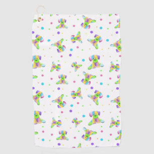 rainbow kids dog puppy polka dot bright fun colour golf towel