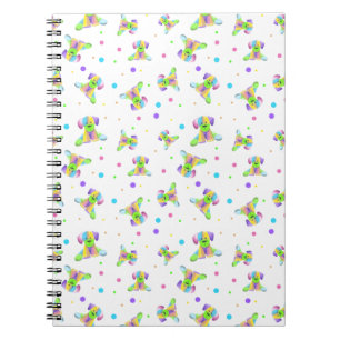 rainbow kids dog puppy polka dot bright fun colour notebook