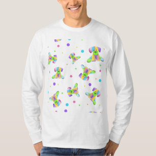 rainbow kids dog puppy polka dot bright fun colour T-Shirt