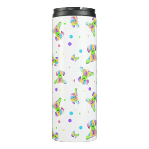 rainbow kids dog puppy polka dot bright fun colour thermal tumbler