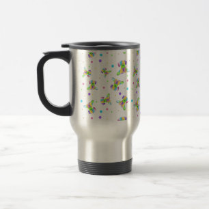 rainbow kids dog puppy polka dot bright fun colour travel mug