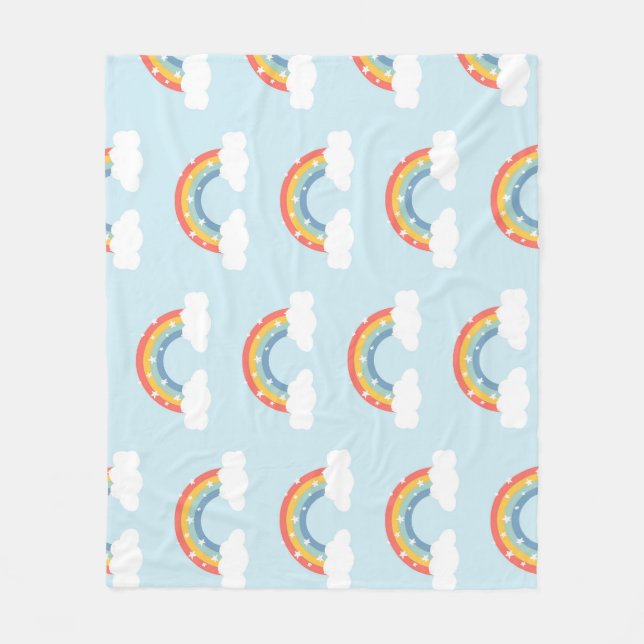 Rainbow Kids Magical Pattern Fleece Blanket (Front)