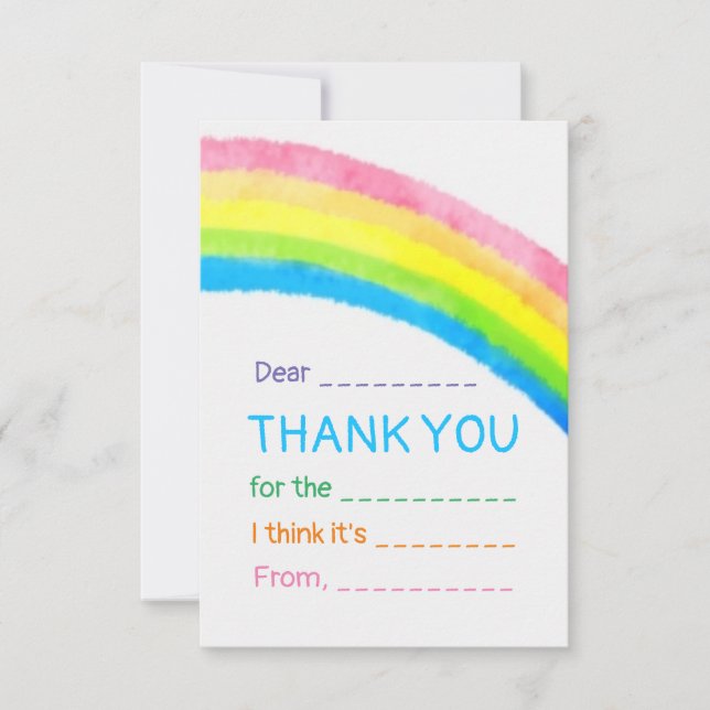 Rainbow Kids Thank You Card (Front)