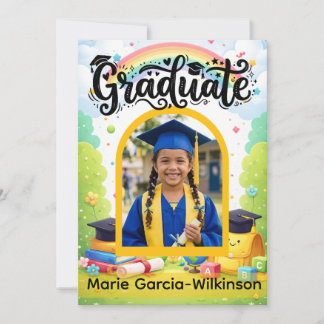 Rainbow Kindergarten Graduation Invitation