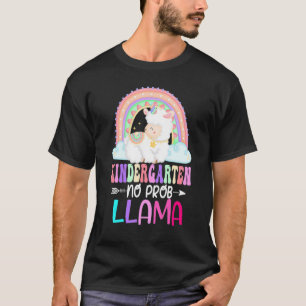 Rainbow Kindergarten No Prob Llama 100th Day of Sc T-Shirt