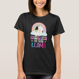 Rainbow Kindergarten No Prob Llama 100th Day of Sc T-Shirt