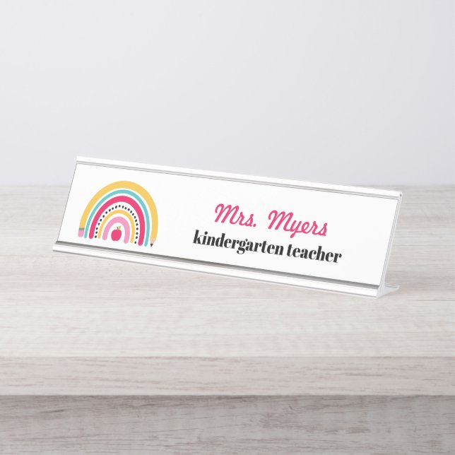 Rainbow Kindergarten Teacher Desk Name Plate (Front)
