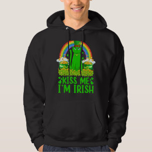 Rainbow Kiss Me I'm Irish Siamese Cat St  Patrick' Hoodie