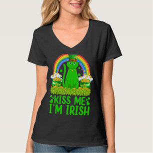 Rainbow Kiss Me I'm Irish Siamese Cat St  Patrick' T-Shirt
