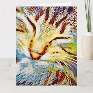 Rainbow Kitten Cute Cat Modern Art Card