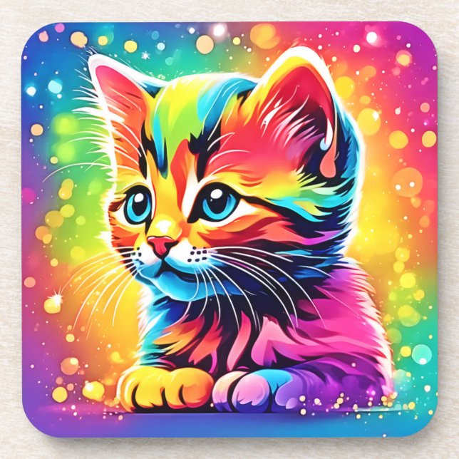 Rainbow Kitten Dream Coaster (Front)
