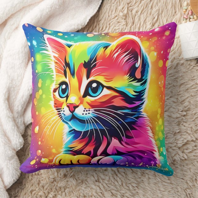 Rainbow Kitten Dream Cushion (Blanket)