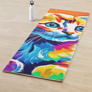 Rainbow Kitten Dreams Yoga Mat