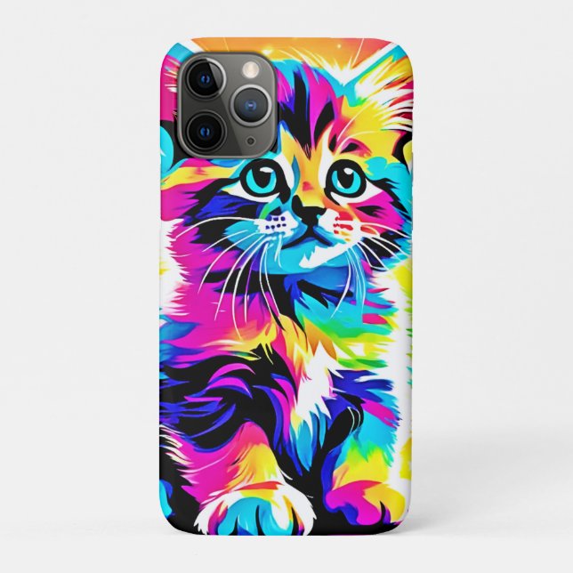Rainbow Kitten Portrait Case-Mate iPhone Case (Back)