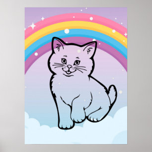 rainbow kitten poster