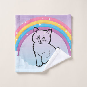 rainbow kitten wash cloth