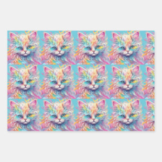 Rainbow kittens  wrapping paper sheet