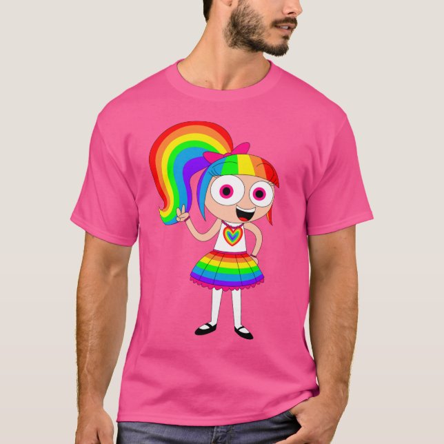 Rainbow Kitty Male T-Shirt (Front)