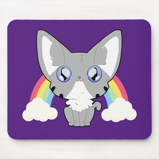 Rainbow Kitty Mouse Mat (Front)