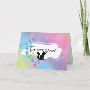 Rainbow Kitty Pet Loss Sympathy   Card