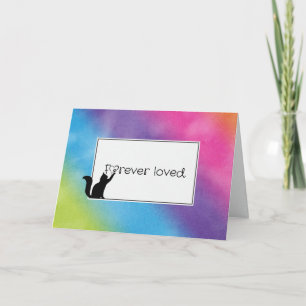 Rainbow Kitty Pet Loss Sympathy   Card