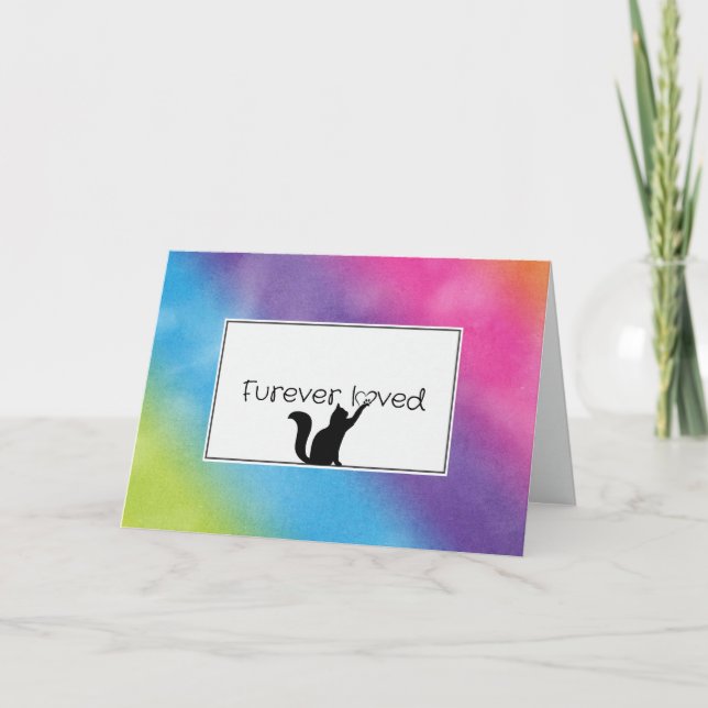 Rainbow Kitty Pet Loss Sympathy   Card (Front)