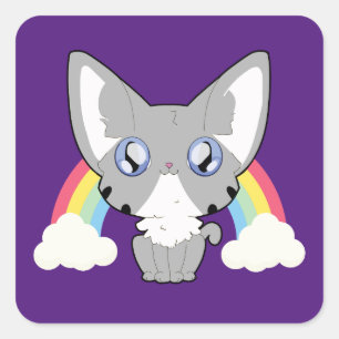 Rainbow Kitty Square Sticker