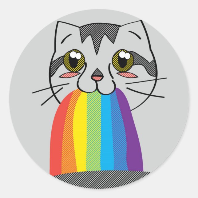 Rainbow Kitty Vomit Stickers (Front)