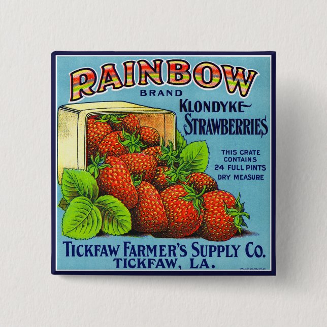 Rainbow Klondyke Strawberries 15 Cm Square Badge (Front)