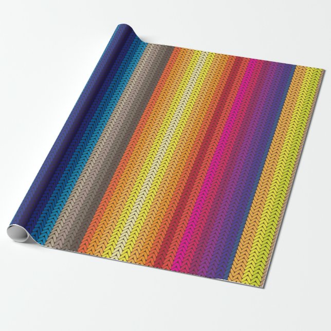 Rainbow Knitted Mexican Wrapping Paper (Unrolled)
