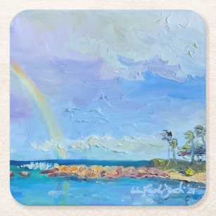 Rainbow Ko’Olina Lagoon 4 Paper Coaster