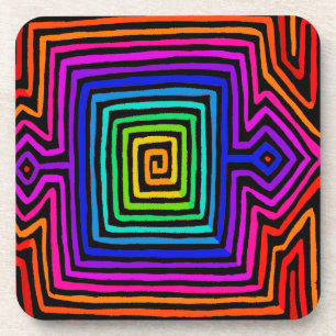 Rainbow Kuna Indian Mola Coaster