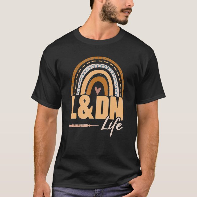 Rainbow L&dn Life   Medical Rn Nursing Labour Deli T-Shirt (Front)