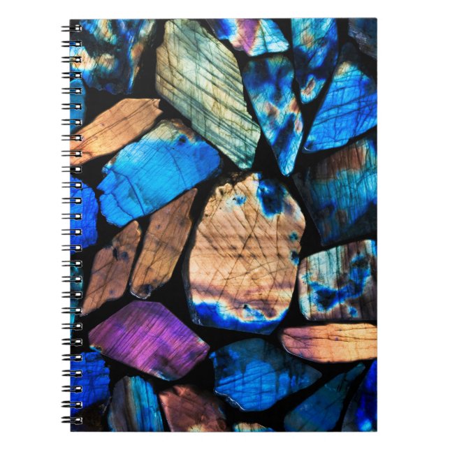 Rainbow Labradorite Crystals Gem Notebook Journal (Front)